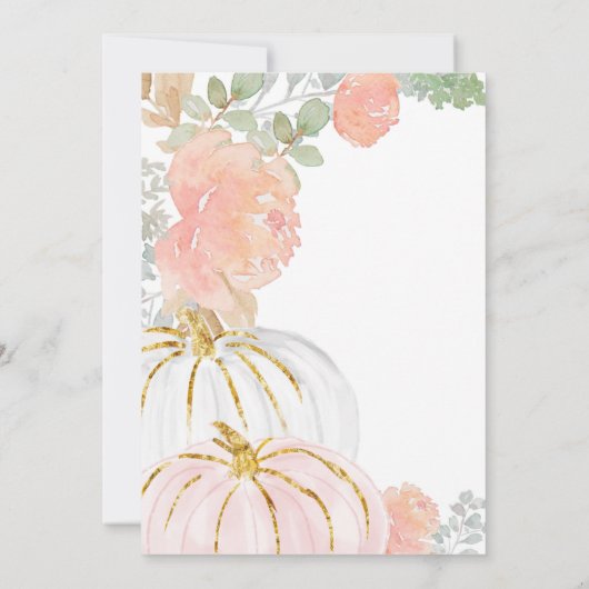 Pink Pumpkin Fall Birthday Einladung (Rückseite)