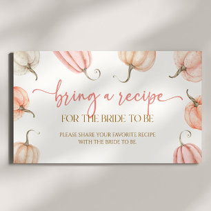 Pink Pumpkin Fall Brautparty bringen Rezept Begleitkarte