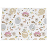 Pink Pumpkin Fall Floral Geschenktasche Große Geschenktüte (Rückseite)