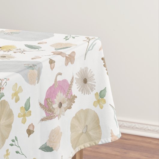 Pink Pumpkin Fall Floral Tableclout Tischdecke (Beispiel)