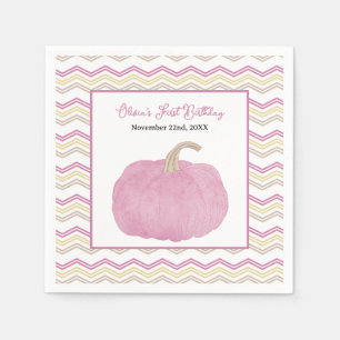 Pink Pumpkin Fall Geburtstagsparty Napkins Serviette