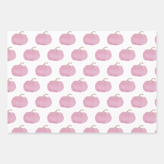 Pink Pumpkin Fall Geschenkpapier (Vorderseite 3)