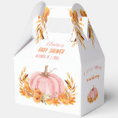 Pink Pumpkin Fall Girl Babydusche Großes Gabel Geschenkschachtel (Vorderseite)