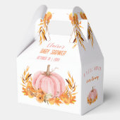 Pink Pumpkin Fall Girl Babydusche Medium Gable Geschenkschachtel (Rückseite)