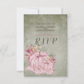 PINK Pumpkin Fall Harvest - Hochzeitskarte RSVP Karte (Vorderseite)