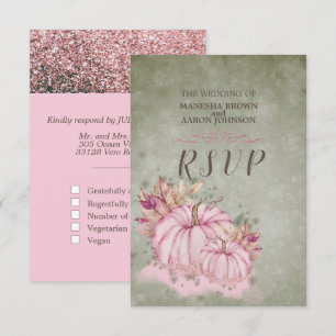 PINK Pumpkin Fall Harvest - Hochzeitskarte RSVP Karte