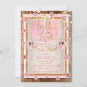 Pink Pumpkin Fall in Liebe Rustikales Brautparty Einladung (Vorderseite)