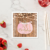 Pink Pumpkin Fall Rustikale Holzleuchten 1. Geburt Serviette (Beispiel)