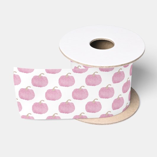 Pink Pumpkin Fall Satin Ribbon Satinband (Spule)