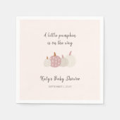 Pink Pumpkin FallBaby Dusche Girl Cocktail Napkins Serviette (Vorderseite)
