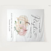 Pink Pumpkin Floral Baby Dusche Foto Hintergrund Wandteppich (Vorderseite (Horizontal))