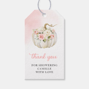 Pink Pumpkin Floral Baby Dusche Gefallen Tag Geschenkanhänger