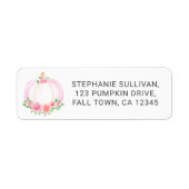 Pink Pumpkin Floral Baby Dusche Rücksendeadresse (Vorne)