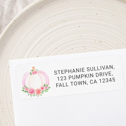 Pink Pumpkin Floral Baby Dusche Rücksendeadresse