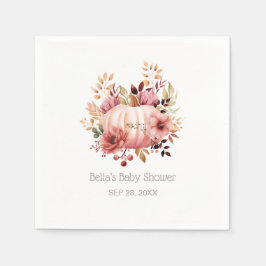 Pink Pumpkin Floral Baby Dusche Serviette