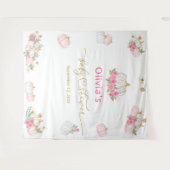 Pink Pumpkin Floral Baby Dusche Wandteppich (Vorderseite (Horizontal))