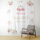 Pink Pumpkin Floral Baby Dusche Wandteppich (Beispiel)