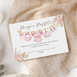 Pink Pumpkin Floral Baby Dusche Windelwanne Raffel Begleitkarte