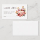 Pink Pumpkin Floral Baby Dusche Windelwanne Raffel Begleitkarte (Vorne/Hinten)