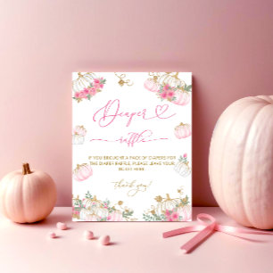 Pink Pumpkin Floral Baby Dusche Windelwanne Raffel Poster