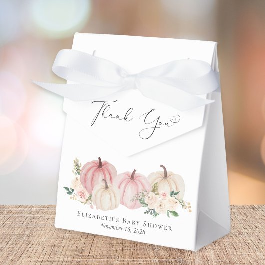 Pink Pumpkin Floral Baby Girl Dusche Danke Geschenkschachtel
