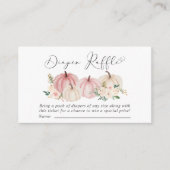 Pink Pumpkin Floral Diaper Raffle Baby Dusche Begleitkarte (Vorderseite)