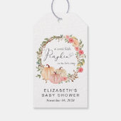 Pink Pumpkin Floral Girl Babydusche Danke Geschenkanhänger (Rückseite)