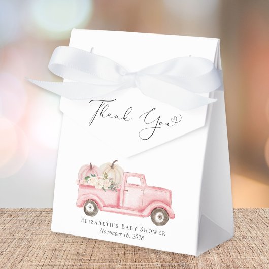 Pink Pumpkin Floral Truck Kinderdusche Danke Geschenkschachtel