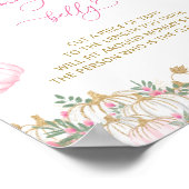 Pink Pumpkin Floral Wie groß ist Mama's Bauch Poster (Ecke)