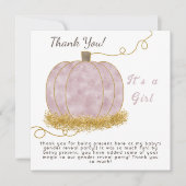 Pink Pumpkin Gender Party Ein Mädchen Dankeskarte (Vorderseite)
