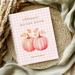 Pink Pumpkin Gingham Bäckerei Rezept Notizblock