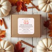 Pink Pumpkin Gingham Bakery Hütte Food Label Quadratischer Aufkleber