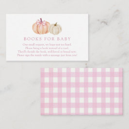 Pink Pumpkin Gingham Bücher für die Babyverpackung Begleitkarte