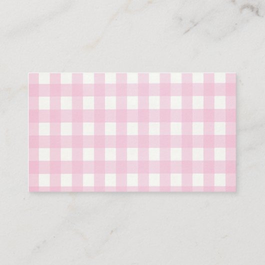 Pink Pumpkin Gingham Bücher für die Babyverpackung Begleitkarte (Rückseite)