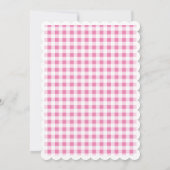 Pink Pumpkin Gingham Kariert Baby Girl Baby Dusche Einladung (Rückseite)