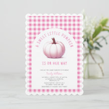 Pink Pumpkin Gingham Kariert Baby Girl Baby Dusche