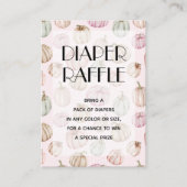 Pink Pumpkin Girl Baby Diaper Raffle Begleitkarte (Vorderseite)