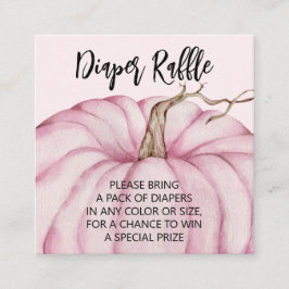 Pink Pumpkin Girl Baby Diaper Raffle Begleitkarte