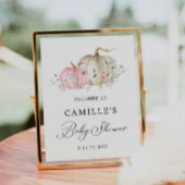 Pink Pumpkin Girl Babydusche Begrüßungszeichen Poster