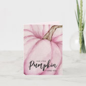 Pink Pumpkin Girl Babydusche Dankeskarte (Vorderseite)