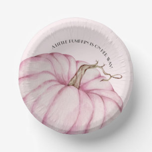 Pink Pumpkin Girl Babydusche Pappteller