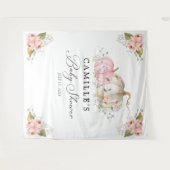 Pink Pumpkin Girl Babydusche Party Hintergrund Wandteppich (Vorderseite (Horizontal))