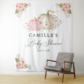 Pink Pumpkin Girl Babydusche Party Hintergrund Wandteppich (Beispiel)