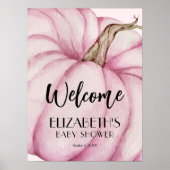 Pink Pumpkin Girl Babydusche Willkommen Poster (Vorne)