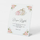 Pink Pumpkin Girl Babydusche Windeln Raffle Schild (Vorderseite)