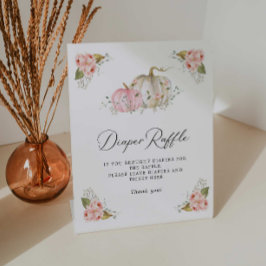 Pink Pumpkin Girl Babydusche Windeln Raffle Schild