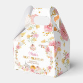 Pink Pumpkin Girl First Birthday Gevor Box Geschenkschachtel (Rückseite)