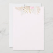 Pink Pumpkin Girl Floral Bow Baby Dusche Dankeskarte (Rückseite)