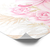 Pink Pumpkin Girl Floral Bow Baby Dusche Willkomme Poster (Ecke)