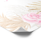 Pink Pumpkin Girl Floral Bow Baby Dusche Willkomme Poster (Ecke)